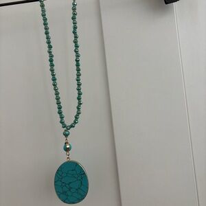 Turquoise Beaded Necklace with Pendant